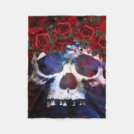 Roter, weißer und blauer Schädel Fleecedecke