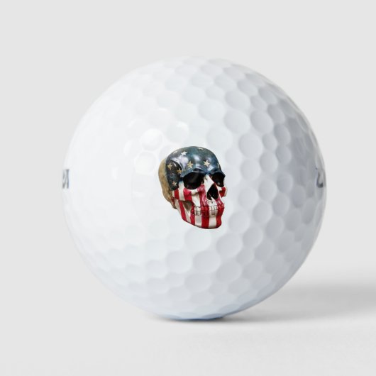 Roter, weißer und blauer Schädel Golfball (Vorderseite)