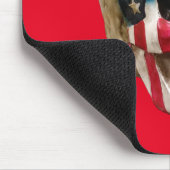 Roter, weißer und blauer Schädel Mousepad (Ecke)