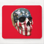 Roter, weißer und blauer Schädel Mousepad (Vorne)