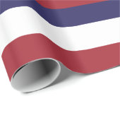 Roter, weißer und blauer Streifen Geschenkpapier (Rolleneckpunkt)