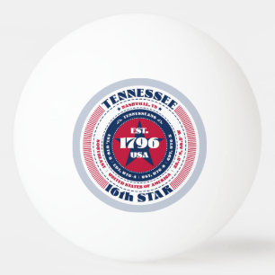 Roter, weißer und blauer Tennessee-Kreis Tischtennisball