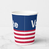 Roter weißer und blauer Text und Streifen Pappbecher (Rechts)