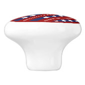 Roter weißer und blauer US Flagge-Keramik-Griff Keramikknauf (Seitenansicht)