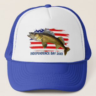 Roter, Weißer und Blauer Walleye Pike Truckerkappe