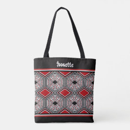 Roter, weißer und schwarzer Stammes-Teppich Tasche