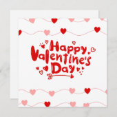 Roter weißer Valentinstag Feiertagskarte (Vorne/Hinten)