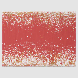 Roter weißes Goldconfetti-Schein Seidenpapier