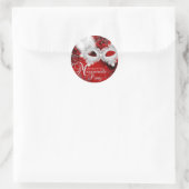 Roter Weißfunkelmaske Masquerade Party Sticker (Tasche)