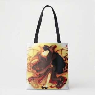 Roter Welpe "Beauty in a Herbst field" Tasche