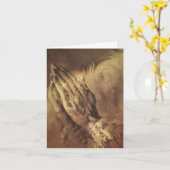 Roter Welpe "betende Hände" Karte (Gelbe Blume)