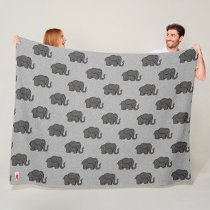 Roter Welpe "Elefanten auf Parade" Fleecedecke