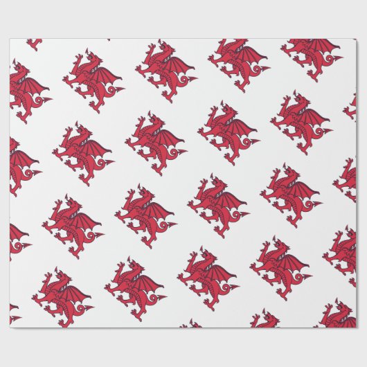 Roter Welsh//Wales Drache Geschenkpapier (Flach)