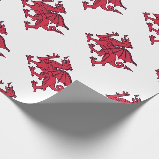 Roter Welsh//Wales Drache Geschenkpapier (Ecke)