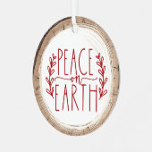 Roter Weltfrieden Ornament Aus Metall (Vorderseite links)