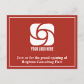 Roter Werbe-Logo für Unternehmen Postkarte (Vorderseite)