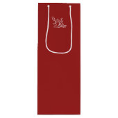 Roter Werbebeutel mit weißem Logo Geschenktüte Für Weinflaschen (Vorderseite)