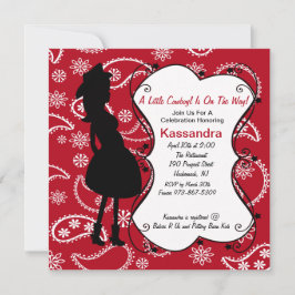 Roter Western Mutter zu sein Baby Dusche Einladung