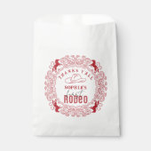 Roter Western Rodeo Erster Geburtstag Gefallen Beu Geschenktütchen (Vorderseite)