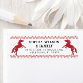 Roter Western Rodeo Reitadresse Etikett - Rus (Insitu)