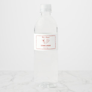 Roter Whimsical-Rahmen That's Amore Italienische H Wasserflaschenetikett