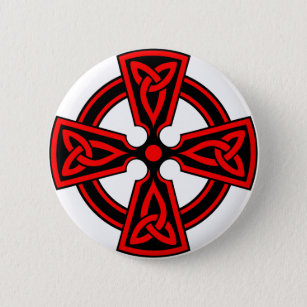 roter Wikinger des keltischen Kreuzes sächsischer Button