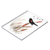 Roter Wing Blackbird Natur Kunst Notizblock (Linke Seite)