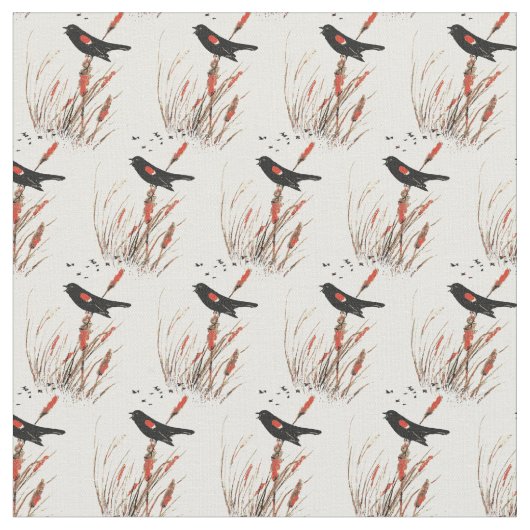Roter Wing Blackbird Natur Kunst Stoff (Nahaufnahme)