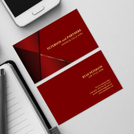 Roter Winkel mit goldener Linie | Rot Visitenkarte