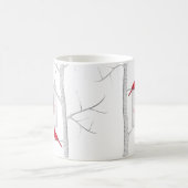 Roter Winter Bird Rustic Monogram Kaffeetasse (Mittel)