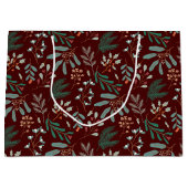 Roter Winter Botanisches Muster Große Geschenktüte (Vorderseite)