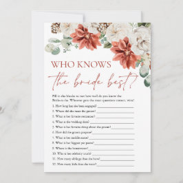 Roter Winter, der das Bride Best Bridal Game kennt Einladung