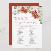 Roter Winter Was ist in deinem Brautparty? Einladung (Vorne/Hinten)