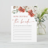 Roter Winter Weihnachten Wie alt war das Brautspie Einladung (Stehend Vorderseite)