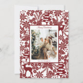 Roter Winterwald Ein Foto Weihnachtskarte Feiertagskarte (Vorderseite)