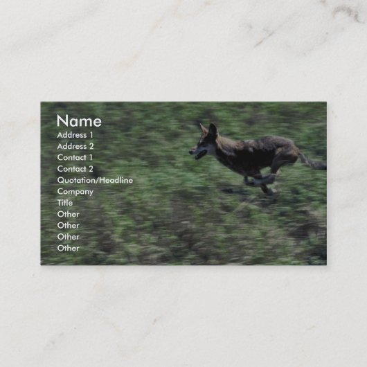 Roter Wolf (Laufen) Visitenkarte (Vorderseite)