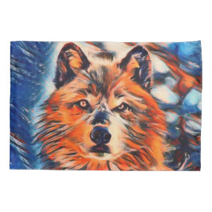 Roter Wolf-Wolf-Tier-Kissenbezug Kissenbezug
