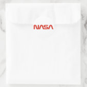 Roter Wurm-Logo der NASA Runder Aufkleber (Tasche)