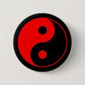 Roter Yin Yang Symbol-Knopf Button (Vorderseite)