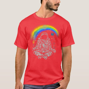 Roter Yoga-T - Shirt der Astronautin