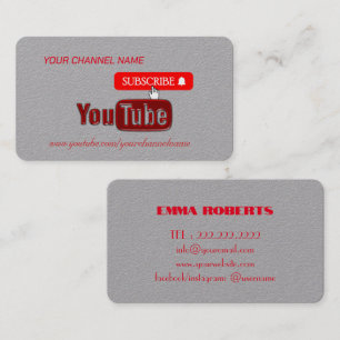 Roter Youtube-Kanal , Youtuber Visitenkarte