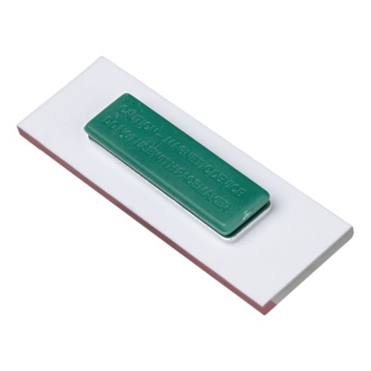 Roter Zahnarzt oder Zahnklinik Namenschild (Rückseite)