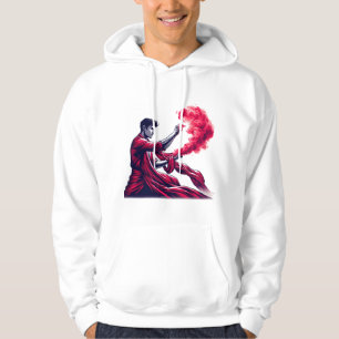 Roter Zauberer - Mystische Karmesinrote Flammenmag Hoodie