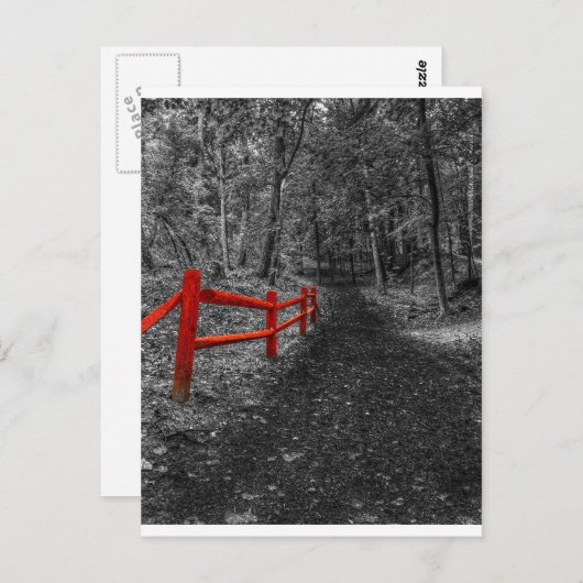 Roter Zaun Postkarte (Vorne/Hinten)