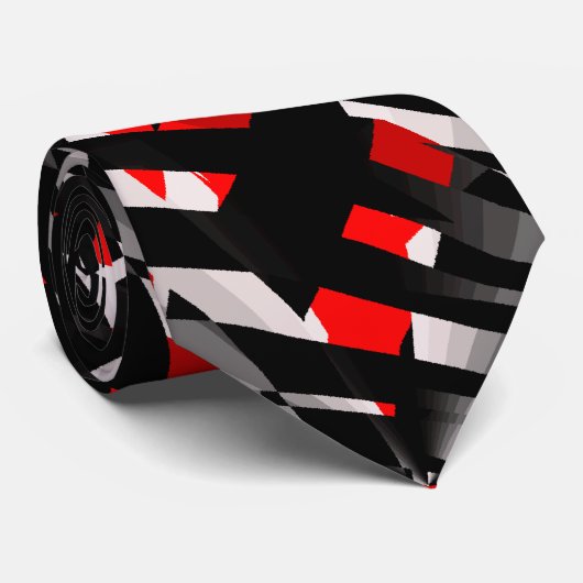 Roter Zebra abstrakt Krawatte (Gerollt)