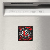 Roter Zebra-Anfangsbuchstabe L Magnet (In Situ (Geschirrspüler))