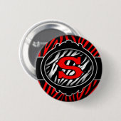 Roter Zebra-Anfangsbuchstabe S Button (Vorne & Hinten)