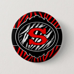 Roter Zebra-Anfangsbuchstabe S Button