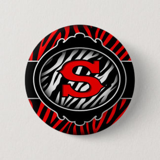 Roter Zebra-Anfangsbuchstabe S Button
