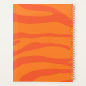 Roter Zebra auf orangefarbenen Mustern Spiral Foto Planer (Rückseite)